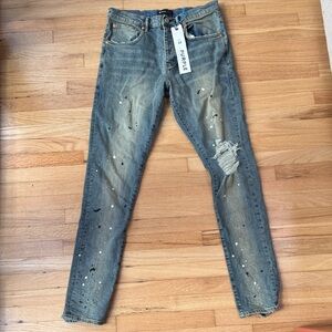 Men's Slim Jeans in Distressed Blue